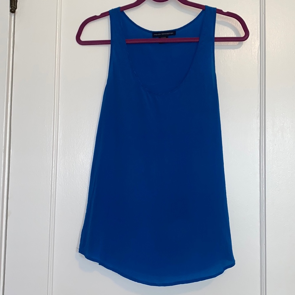 French Connection Blue Silk top 2